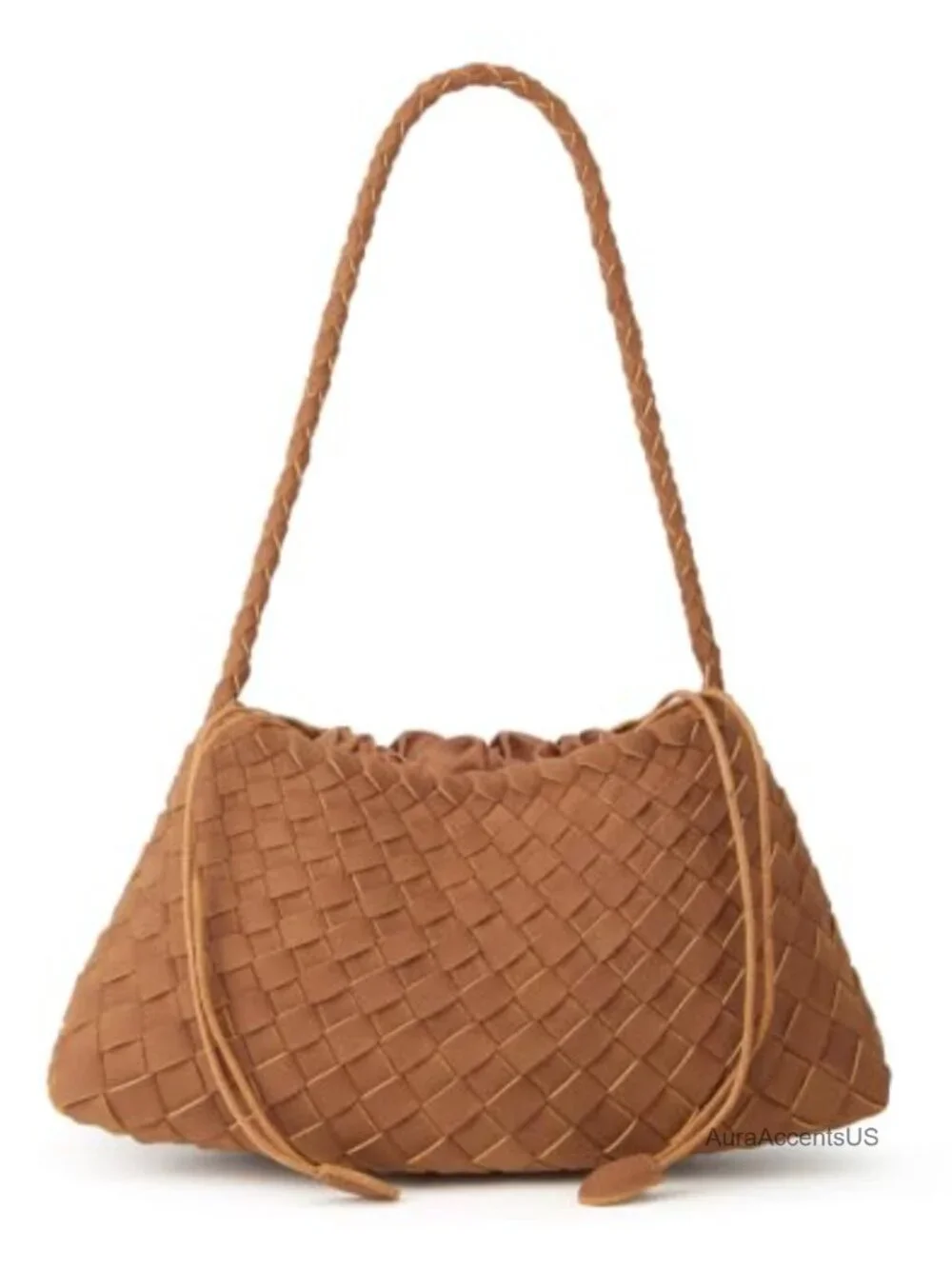 Slouchy Woven Hobo Bag Women's Suede Shoulder Purse Tote Faux Leather